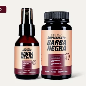 Minoxidil Tópico Barba Negra + Vitaminas Capilares